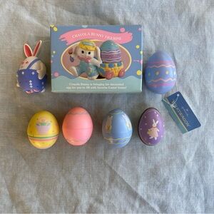 Lot of 7 vintage 90s Hallmark Easter rabbit bunny eggs decor wind up toys